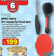 KİWİ PETS KPPC-10812 3'Ü 1 ARADA PET TARAK SETİ fiyat ve kampanya bilgisi